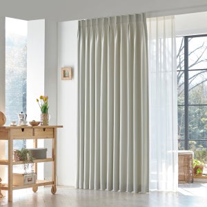 [작은방세트] 나비주름 암막커튼 4장+설치부자재 SET 두배주름 핀형(커튼레일)