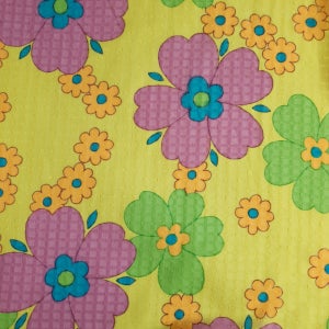 귀엽고 노란 꽃무늬 원단 일본수입원단 폴리에스터100%