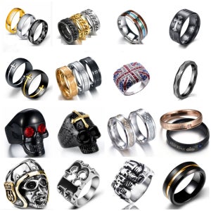 남자반지 커플링 우정 써지컬스틸 스텐레스 해골 빈티지 반지