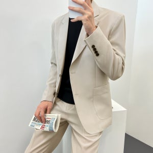 남자린넨정장 여름 아이스 수트 세트 셋업 결혼식 하객룩 빅사이즈 장례식