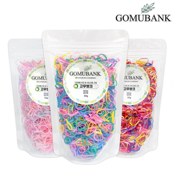 고무뱅크 유아 돌아기 머리끈 여아고무줄 대용량 베이비용 50g