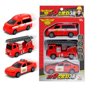 씽크 119소방차 3종 순찰차 지휘차 어린이 자동차 유아 완구 아동 장난감 선물