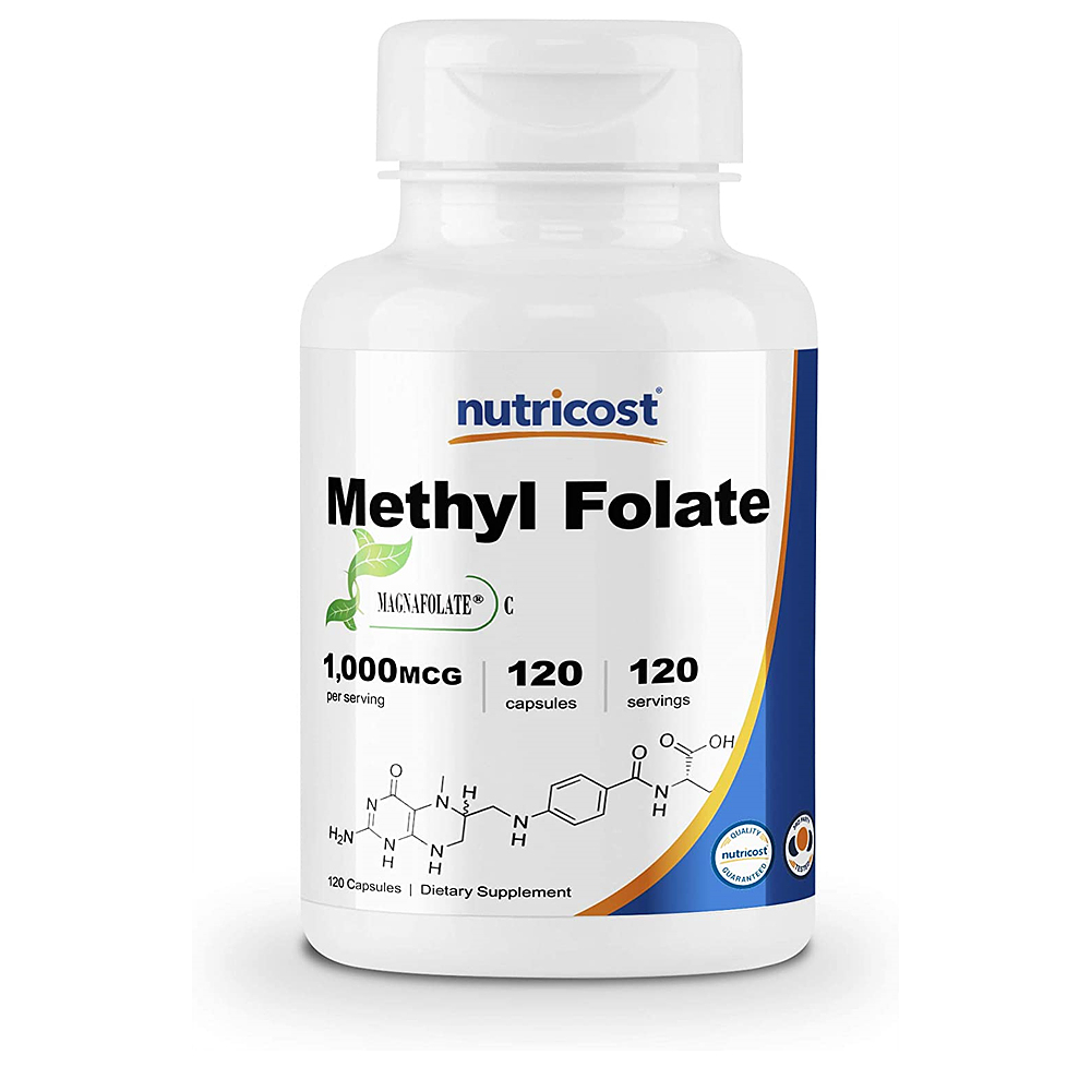 Nutricost Methyl Folate 활성형<b>엽산</b> 1000mcg 120캡슐 2병