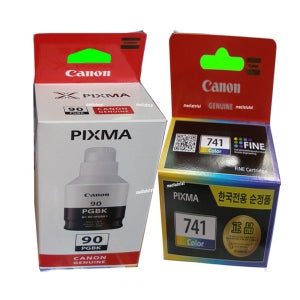 캐논 PIXMA GM4092 무한 복합기 정품 검정 칼라 잉크 카트리지 GI90PGBK CL741 세트구매