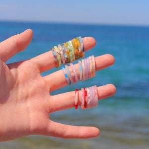 [무배] 얇은 파스텔 호마이카 마블링 반지세트 5pcs