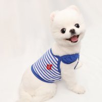 마린 크롭 티셔츠 강아지 소형 중형 S XL 고양이 옷