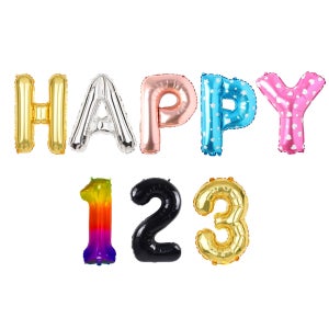 풍선 은박 이니셜 파티 숫자 알파벳 세트 HAPPY 123