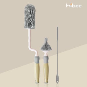 100%국내제조 하이비 다용도 실리콘 젖병세척솔세트+빨대세척솔 텀블러 젖꼭지 물병