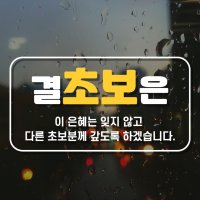 초보운전 자동차 스티커 결초보은스티커 차량 데칼시트지 자유문구 반광