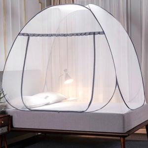 원터치 모기장 접이식 침대 1인용 싱글 대형 사각 텐트 캐노피