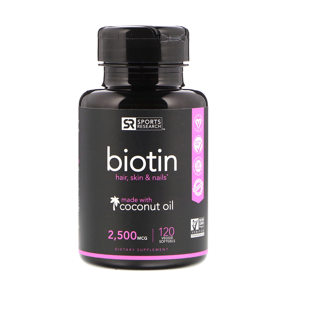 스포츠리서치 Biotin <b>비오틴 2500mcg 120캡슐</b> 120서빙