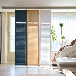 까사라움 블라인드 원목 인테리어 가벽 이동식 칸막이 간살 파티션 3color