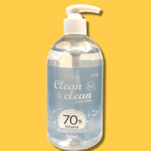 오릭스 클린앤클린 겔타입 손소독 청결제 에탄올 70% 살균 99.9% 520ml