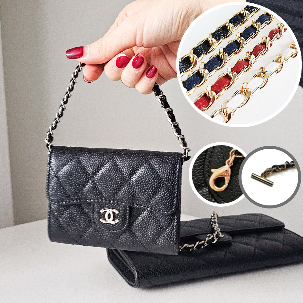 로맨티코 샤넬 호환 체인줄 카드 지갑 리폼 장지갑 클러치 가방 가죽 체인스트랩