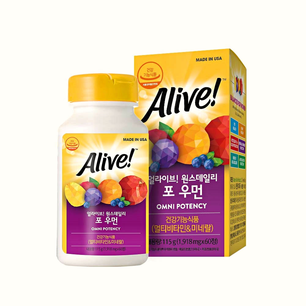 얼라이브 원스데일리 포 우먼 종합비타민 1,918mg X 60정 (60일분)