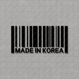 MADE IN KOREA 메이드 인 코리아 바코드 스티커 검정 10cm x 4.8cm