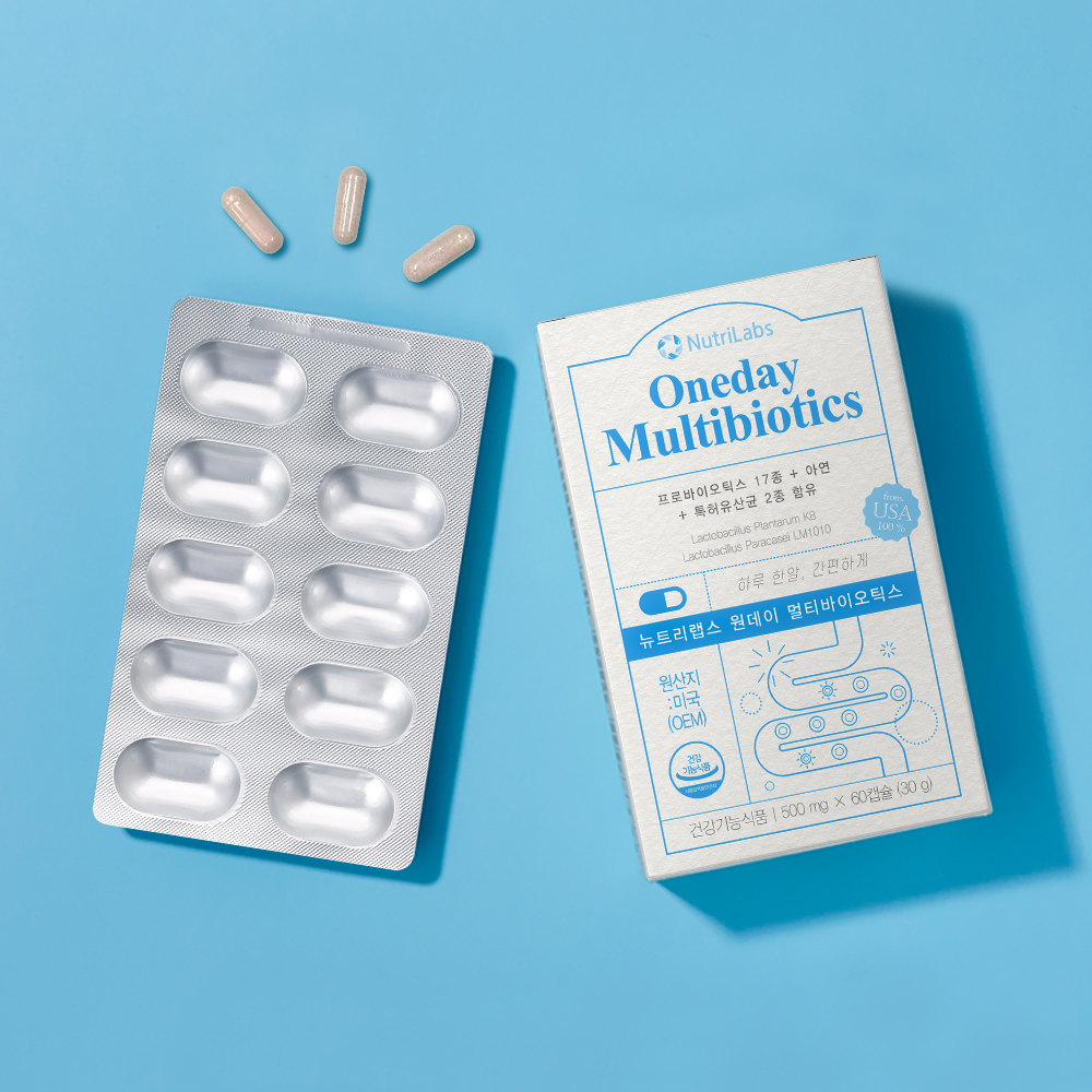 <b>뉴트리랩스</b> 원데이 멀티바이오틱스 500mg 60캡슐(2개월분)
