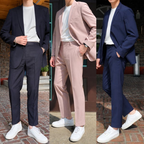남자정장 봄 여름 린넨 스판수트 빅사이즈 결혼식 면접정장 비지니스 밴딩 웨딩촬영 5XL