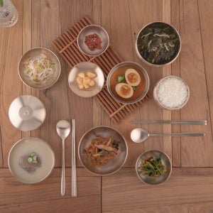 명성 2인 궁중 반상기 방짜유기 예단반상기 유기그릇 놋그릇 부모님