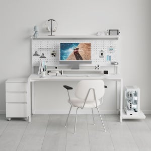 209애비뉴 제로스테이션 1인용 컴퓨터책상 게이밍 선반 타공판 데스크 베이직 1200