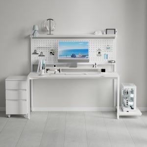 209애비뉴 제로스테이션 1인용 컴퓨터책상 게이밍 선반 타공판 데스크 베이직 1200