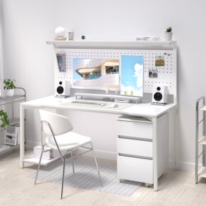 209애비뉴 제로스테이션 1인용 컴퓨터책상 게이밍 선반 타공판 데스크 베이직 1200