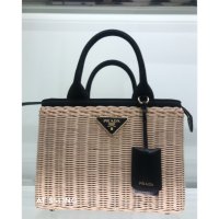 (여러 칼라) 프라다 위커 장식 캔버스 토트백 PRADA WICKER CANVAS BAG