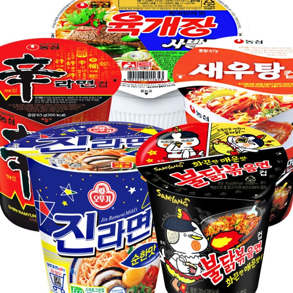 컵라면 소컵(신라면기본+육개장사발면+진라면+새우탕+불닭볶음면)