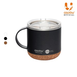 아소부 스테인레스 보온보냉 세라믹 인피니트 머그컵 490ml, 블랙