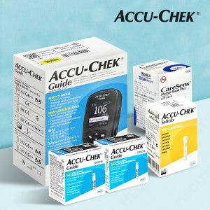 아큐첵 가이드 혈당측정기+시험지100매+정품침100+솜100
