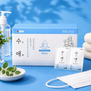수애 손소독티슈 식물성에탄올 개별포장형 100매, 1개
