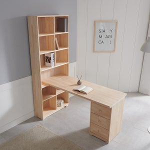 1인 h형 책장책상 원목 책장 세트 1600