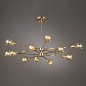 헤더 12등 펜던트 직부 거실 다이닝룸 샴페인 골드 가지 조명
