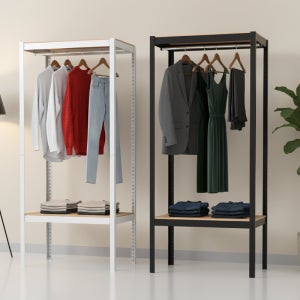 시스템행거 스탠드 옷걸이 이동식 드레스룸 홈던트하우스 400x400x900 2단 1행거