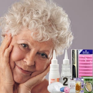 할머니 셀프파마용품 롯드 파지 장갑 빗 웨이브 컬 볼륨 베이비 빠글이펌 뽀글이펌