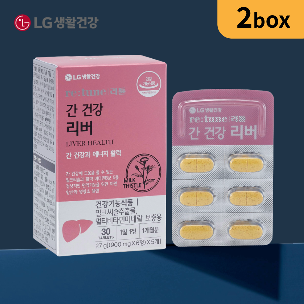 LG생활건강 리튠 간건강 리버 30정, 2개