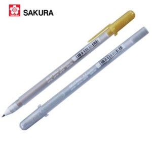 사쿠라 겔리롤 메탈릭 XPGB-M 중성 볼펜 0.8 / 골드/실버 낱개 / 디자인볼펜 문구용