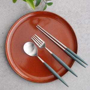 몽블랑 에펠 실버 키즈 아동 초등 학생 숟가락 젓가락 포크 수저세트 아이보리