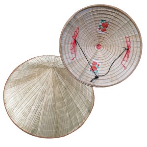 (A타입 베트남 모자 대형 모자고정망 미포함) 고깔모자 삿갓 갓 삼각모자 밀짚모자