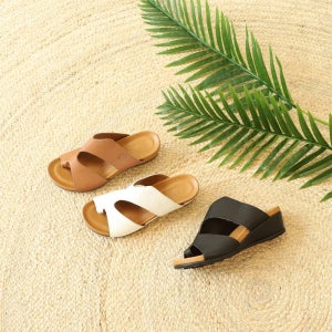 지쎄 양가죽수제화 쉬크미 쪼리웨지샌들 뮬 슬리퍼 4cm 조리샌들3color