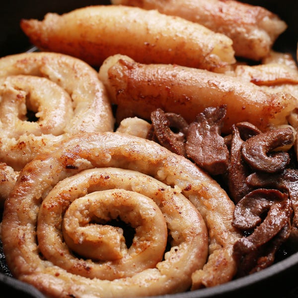 자미곱 한우대창구이 곱창구이 염통 특양 캠핑음식 요리 소스 파김치 포함 소곱창 맛집