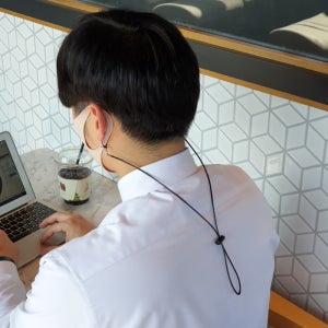 가죽 명품 선물용 마스크스트랩 성인 남성 남자 큰고리 마스크목걸이 길이조절 마스크 줄