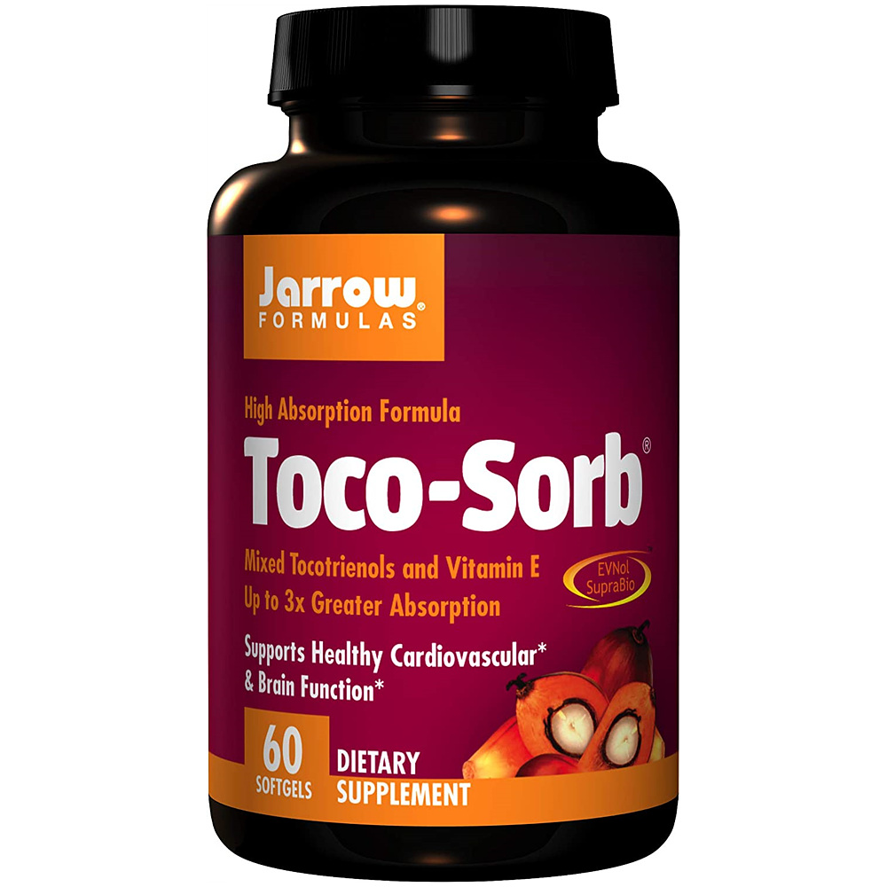 Jarrow Formulas 자로우 포뮬러 토코-솔브 토코트리에놀 60소프트젤 <b>Toco-Sorb</b> Tocotrienols and Vitamin E