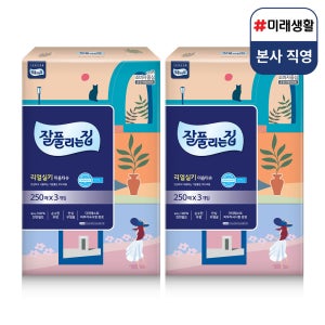 미래생활 잘풀리는집 천연펄프 미용티슈 3입 250매, 2개