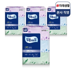 미래생활 잘풀리는집 천연펄프 미용티슈 3입 200매, 4개