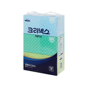 유한킴벌리 크리넥스 콤비팩 각티슈 250매 3개 4600261-01 부드러운 미용 티슈