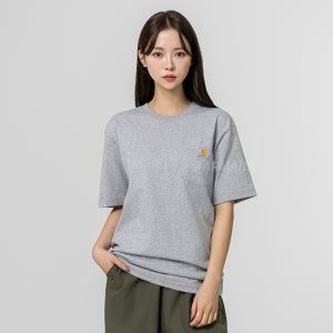 칼하트 K87 워크웨어 포켓 반팔티셔츠 그레이