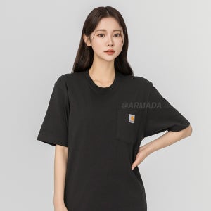 칼하트 K87 워크웨어 포켓 반팔티셔츠 블랙