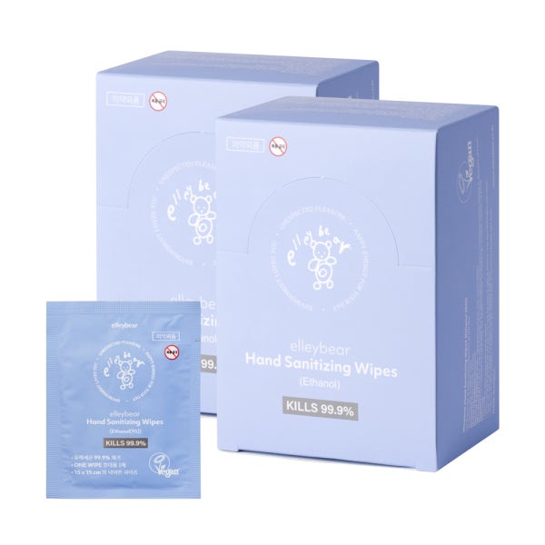 엘리베어 휴대용 손소독 티슈 개별포장 2box (60매입) 대형 알콜스왑 보습살균