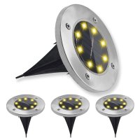 태양광 정원등 바닥등 8LED 8P 옐로우빛